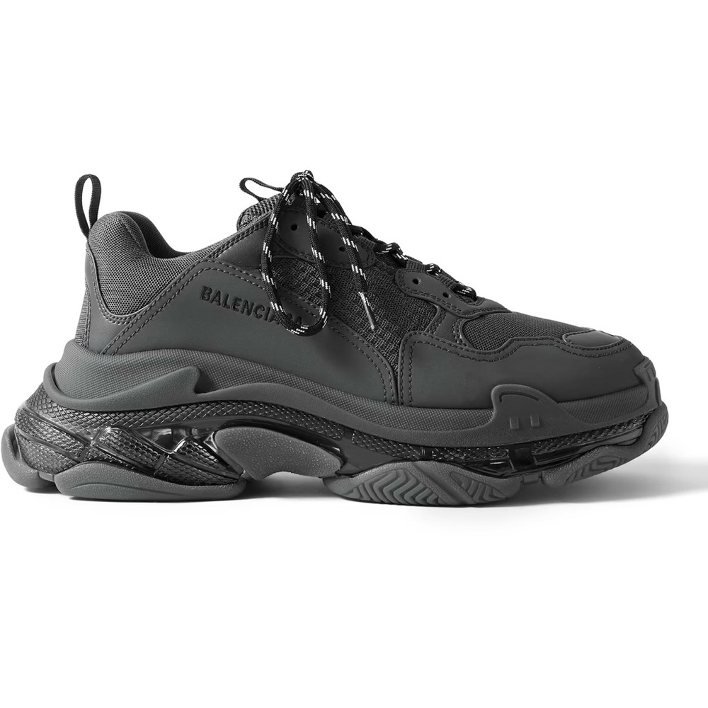 Balenciaga Black Sneakers with Chunky Sole and Mesh Upper